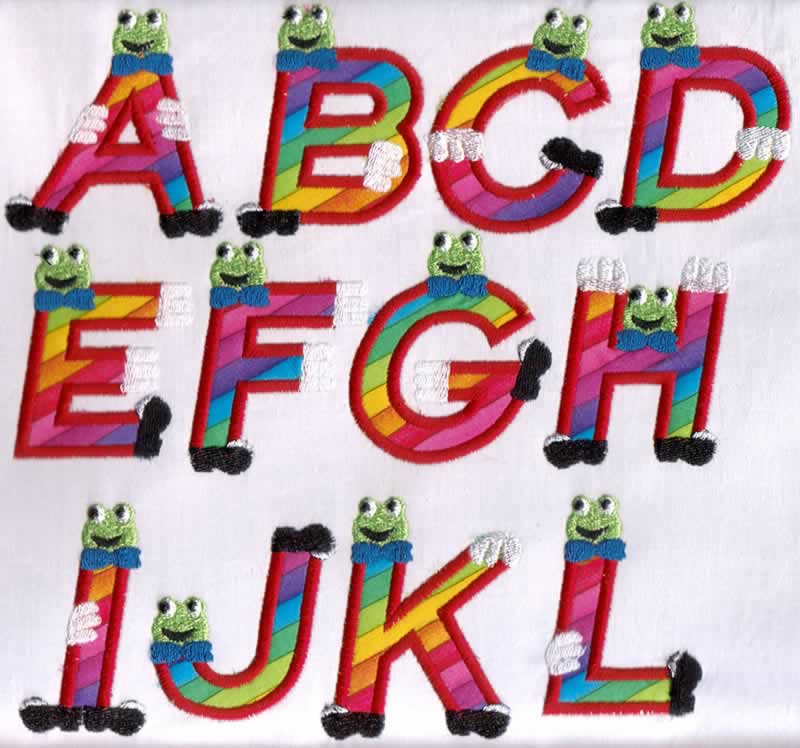 Froggy Applique Alphabet - Click Image to Close