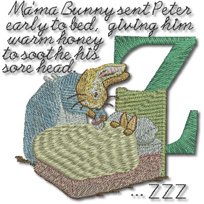 Beatrix Potter Alphabet Letter Z - Click Image to Close
