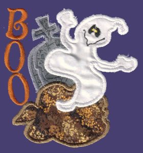 Scary Halloween Applique